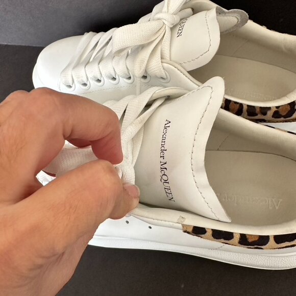 Alexander McQueen Oversized Leopard Print Back Sneakers Size 36 - Picture 11 of 13